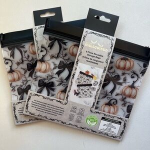 Set of 2 Reusable Halloween Snack/Storage Bags - Pumpkins and Ghosts